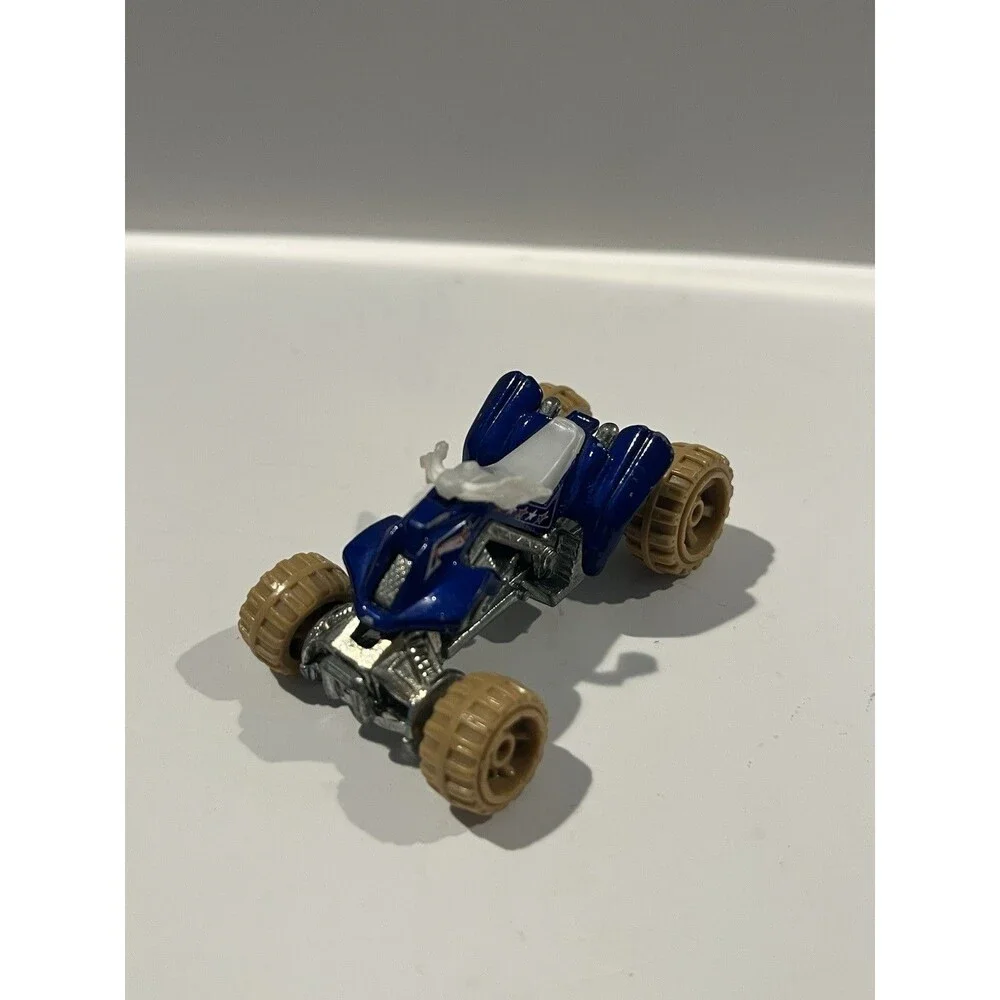 Hot Wheels Quad Rod Blue ATV 4 Wheeler Tan Tires Diecast Mattel